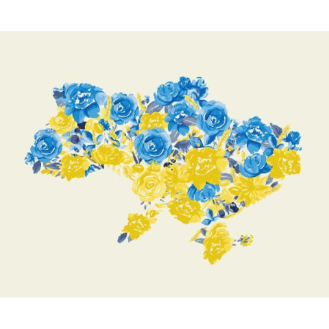 Картина за номерами Патріотична. Квітуча Україна @ooh_lily, 40х50см, в термопакеті, Artissimo (PN9642)