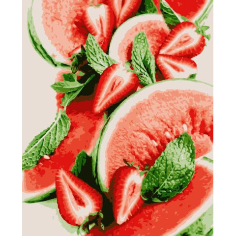 Картина за номерами Натюрморти. Кавунчики, 50х60см, в термопакеті, Artissimo (PNХ3333)