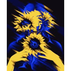 Картина за номерами Патріотична. Соняшники @pollypop92, 40х50см, в термопакеті, Artissimo (PN5391)