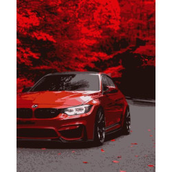 Картина за номерами Транспорт. Осінь у червоному, 40х50см, в термопакеті, Artissimo (PN9658)