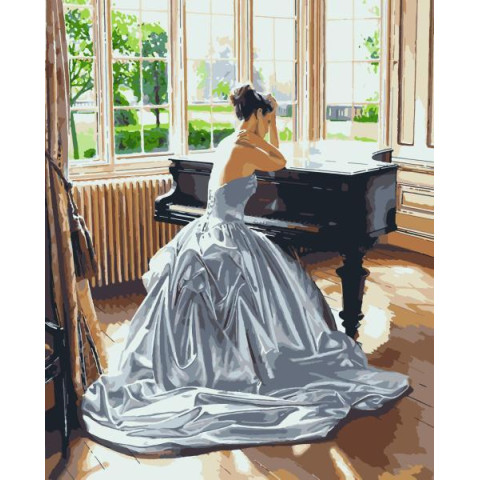 Картина за номерами Люди. Дівчина біля рояля, 50х60см, в термопакеті, Artissimo (PNХ9132)