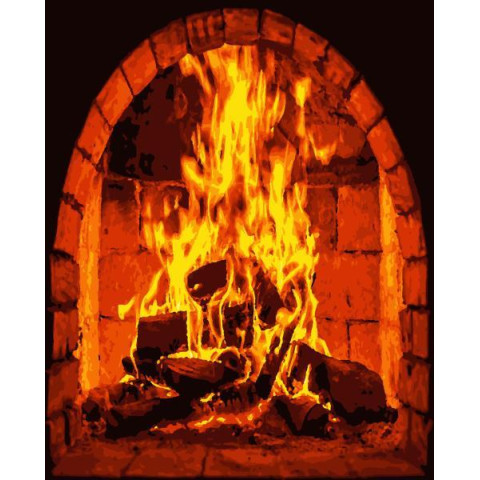 Картина за номерами Зимові та новорічні сюжети. Камін, 50х60см, в термопакеті, Artissimo (PNХ1455)