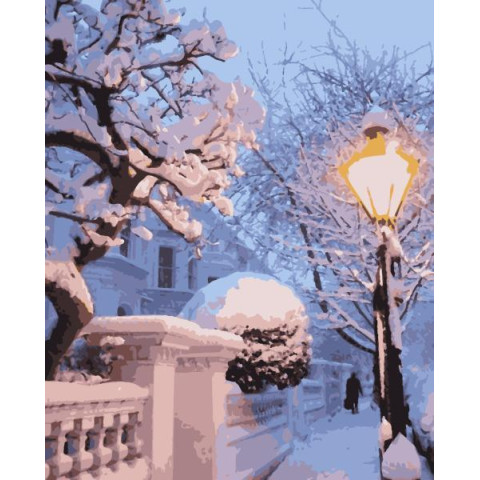 Картина за номерами Зимові та новорічні сюжети. Сніжна зима, 50х60см, в термопакеті, Artissimo (PNХ4193)