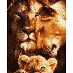 Картина по номерам Животные. Семья львов, , 40х50см, в термопакете, Artissimo (PN3999)