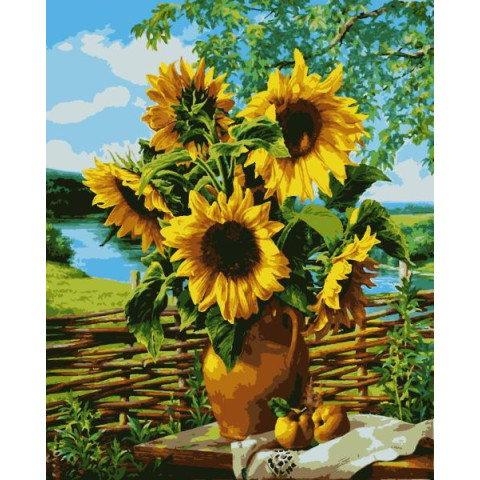 Картина за номерами Квіти. Букет соняхів, , 40х50см, в термопакеті, Artissimo (PN6407)