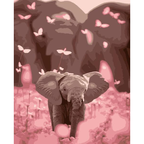 Картина за номерами Тварини. Слоненя, , 40х50см, в термопакеті, Artissimo (PN3566)