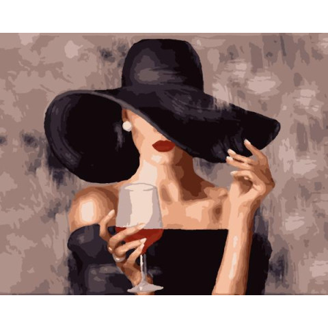 Картина за номерами Люди. Дама в капелюсі, , 50х60см, в термопакеті, Artissimo (PNX0519)