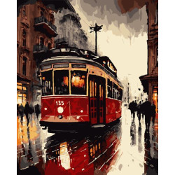 Картина по номерам Транспорт. Осенний трамвай, , 50х60см, в термопакете, Artissimo (PNX8137)