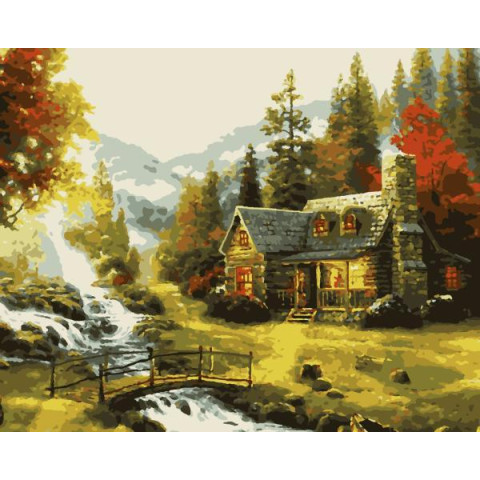 Картина за номерами Пейзаж. Будинок в лісі, , 50х60см, в термопакеті, Artissimo (PNX8202)
