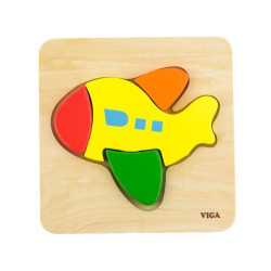 Деревянный мини-пазл Viga Toys Самолет (50173)