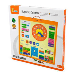 Магнітний календар Viga Toys з годинником, англійською мовою (50377)