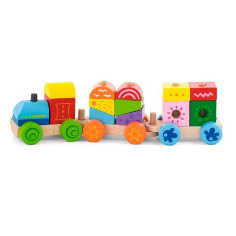 Деревянный поезд Viga Toys Яркие кубики (50534), арт: 50534