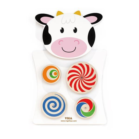 Бізіборд Viga Toys Корівка з колами (50677FSC), арт: 50677FSC