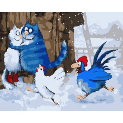 Картина за номерами Тварини. Зимові залицяння, 40х50 см, термопакет, Artissimo (PN4660)