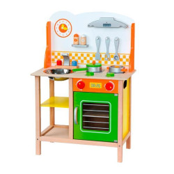 Дитяча кухня Viga Toys із дерева з посудом (50957FSC)