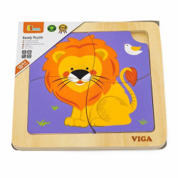 Деревянный мини-пазл Viga Toys Лев, 4 эл. (51316)