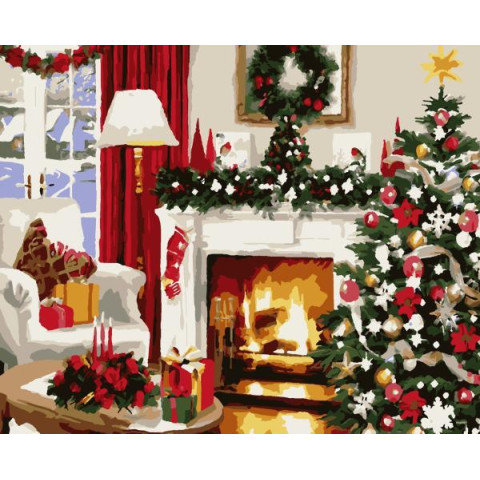 Картина по номерам Зимние и новогодние сюжеты. Рождественский уют, 40х50 см, термопакет, Artissimo (PN9373)
