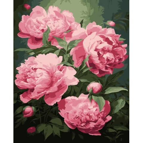 Картина за номерами Квіти. Півонії, 40х50см, термопакет, Artissimo (PN1988)