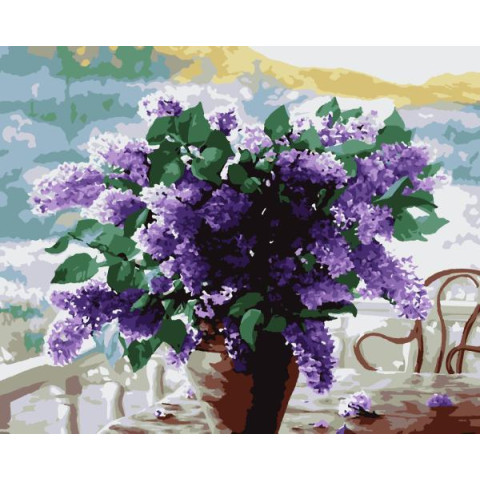 Картина за номерами Квіти. Букет сирень, 40х50 см, термопакет, Artissimo (PN9344)