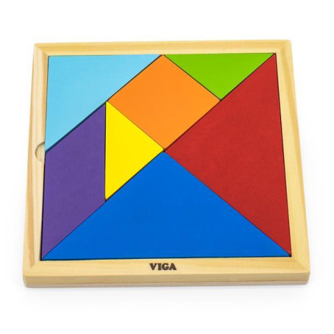 Игра-головоломка Viga Toys Цветной деревянный танграм, 7 эл. (55557), арт: 55557