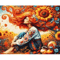 Картина за номерами Патріотична. Україночка, 40х50см, в термопакеті, Artissimo (PN2835)