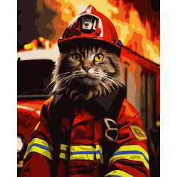 Картина за номерами Тварини. Котик пожежник, 40х50см, в термопакеті, Artissimo (PN4208)