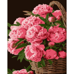 Картина по номерам Цветы. Корзина пионов, 40х50см, в термопакете, Artissimo (PN1971)