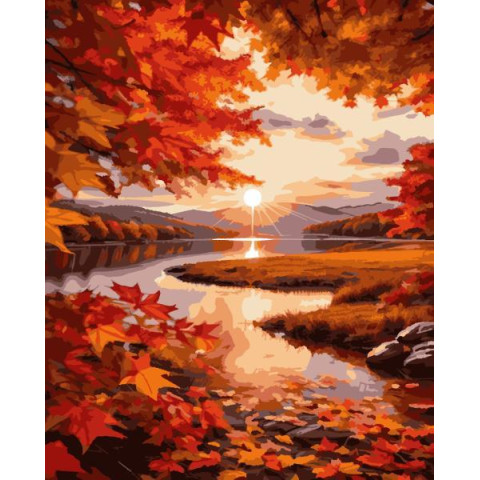 Картина по номерам Пейзаж. Осенний рассвет, 50х60см, в термопакете, Artissimo (PNX6285)