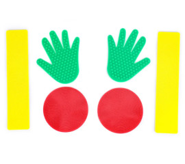 Набір для сенсорного розвитку дитини Ручки-ніжки 16 ел. Сенсорні текстурні килимки для нейрогімнастики 35x20 см, HBC (11660)