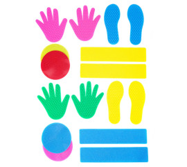 Набір для сенсорного розвитку дитини Ручки-ніжки 16 ел. Сенсорні текстурні килимки для нейрогімнастики 35x20 см, HBC (11660)