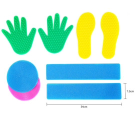 Набір для сенсорного розвитку дитини Ручки-ніжки 16 ел. Сенсорні текстурні килимки для нейрогімнастики 35x20 см, HBC (11660)