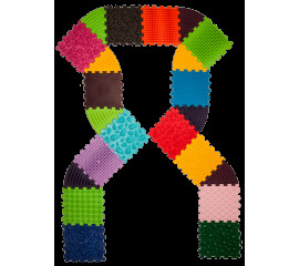 Масажний килимок Ортек Пазли 14 ел. + 8 Трикутників 28x28 см, Ortek (12735)