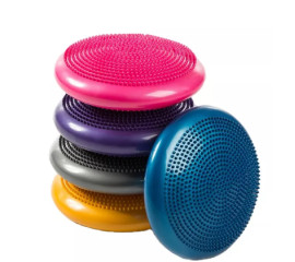 Балансировочная подушка массажная D 33см надувная с насосом 33x33 см, HBC (10401)