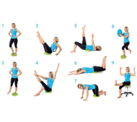 Надувна балансувальна подушка масажна D 34см з насосом 34x34 см, HBC (11058)