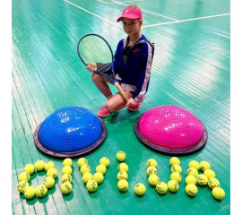 Балансировочная полусфера BOSU для фитнеса и гимнастики D 59см надувная с насосом  60x61 см, HBC (10508)