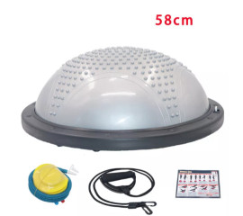 Балансировочная полусфера BOSU для фитнеса и гимнастики D 59см надувная с насосом  60x61 см, HBC (10508)