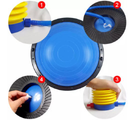 Балансировочная полусфера BOSU для фитнеса и гимнастики D 59см надувная с насосом  60x61 см, HBC (10508)