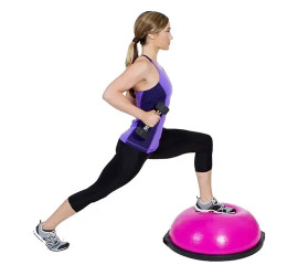 Балансировочная полусфера BOSU для фитнеса и гимнастики D 59см надувная с насосом  60x61 см, HBC (10508)