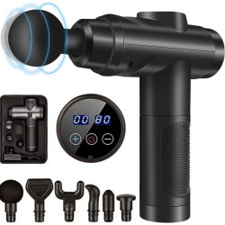 Массажный пистолет – перкуссионный массажер 20в1 + чехол 27x22 см, HBC (11054)