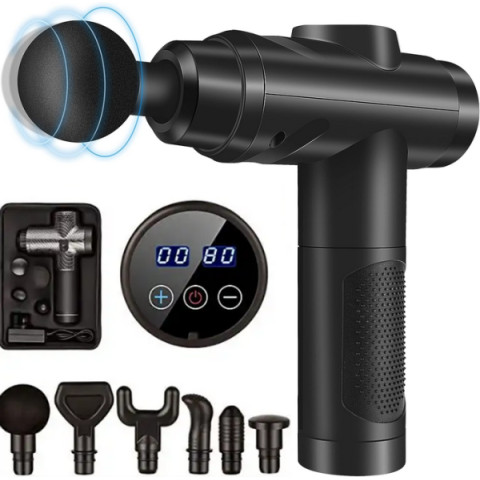 Масажний пістолет - вібраційний масажер 20в1 + чохол 27x22 см, HBC (11054)