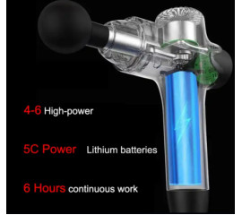 Масажний пістолет - вібраційний масажер 20в1 + чохол 27x22 см, HBC (11054)