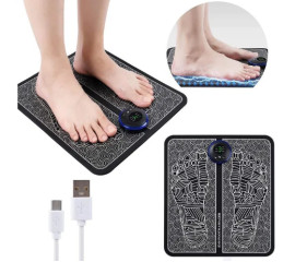 Электростимуляционный массаж для ног и массажный коврик для ступней для улучшения кровообращения 16x32 см, HBC (11317)