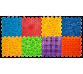 Массажный коврик из 8 элементов + игра «Лесные приключения» 27x28 см, Ortek (09631)