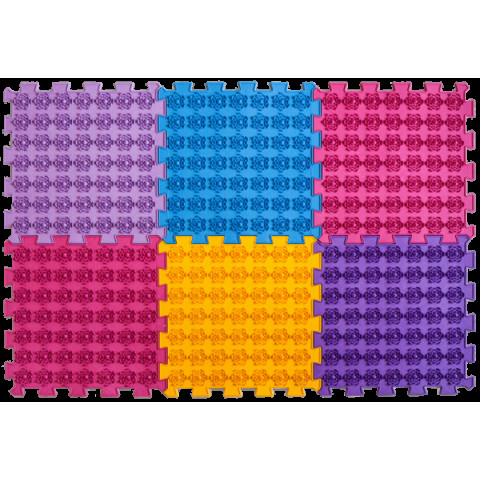 Акупунктурный массажный коврик Лотос 6 элементов 27x28 см, Ortek (09533)