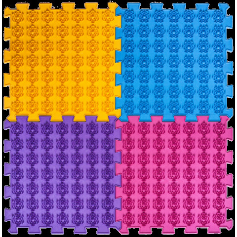 Акупунктурный массажный коврик Лотос 4 элемента 27x28 см, Ortek (09532)