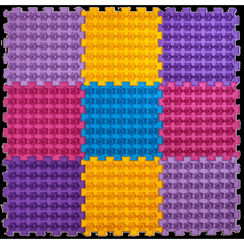 Акупунктурный массажный коврик Лотос 9 элементов 27x28 см, Ortek (09534)