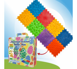 Массажный коврик из 8 элементов + игра «Лесные приключения» 27x28 см, Ortek (09631)