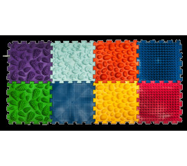 Массажный коврик из 8 элементов + игра «Лесные приключения» 27x28 см, Ortek (09631)