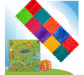 Массажный коврик 10 элементов + игра «Лесные приключения» 27x28 см, Ortek (09639)
