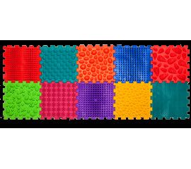 Массажный коврик 10 элементов + игра «Лесные приключения» 27x28 см, Ortek (09639)